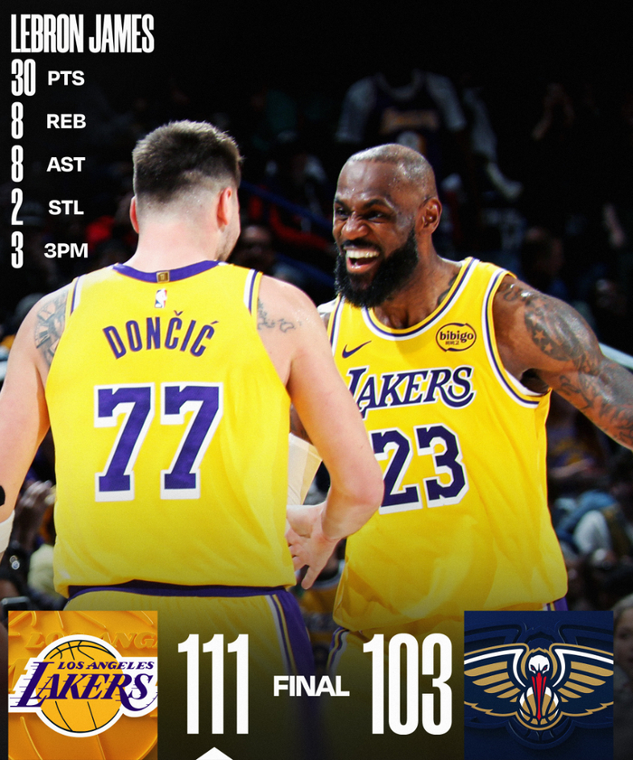 全明星票数第一+MVP冲到第二！东契奇场均33+8仅存1软肋 詹皇力挺他|詹姆斯|勒布朗·詹姆斯|湖人|鹈鹕|全明星票选_新浪体育_新浪新闻